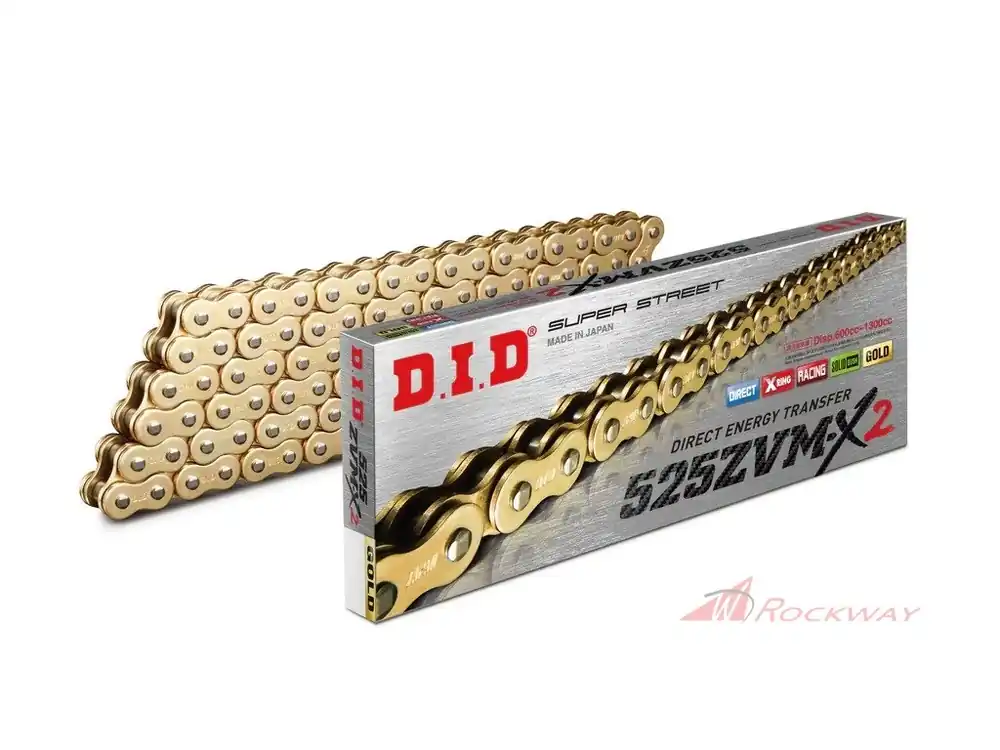 Super nabídka - ZVM-X série X-Kroužkový řetěz D.I.D Chain 525ZVM-X2 128 článků Zlatá/Zlatá