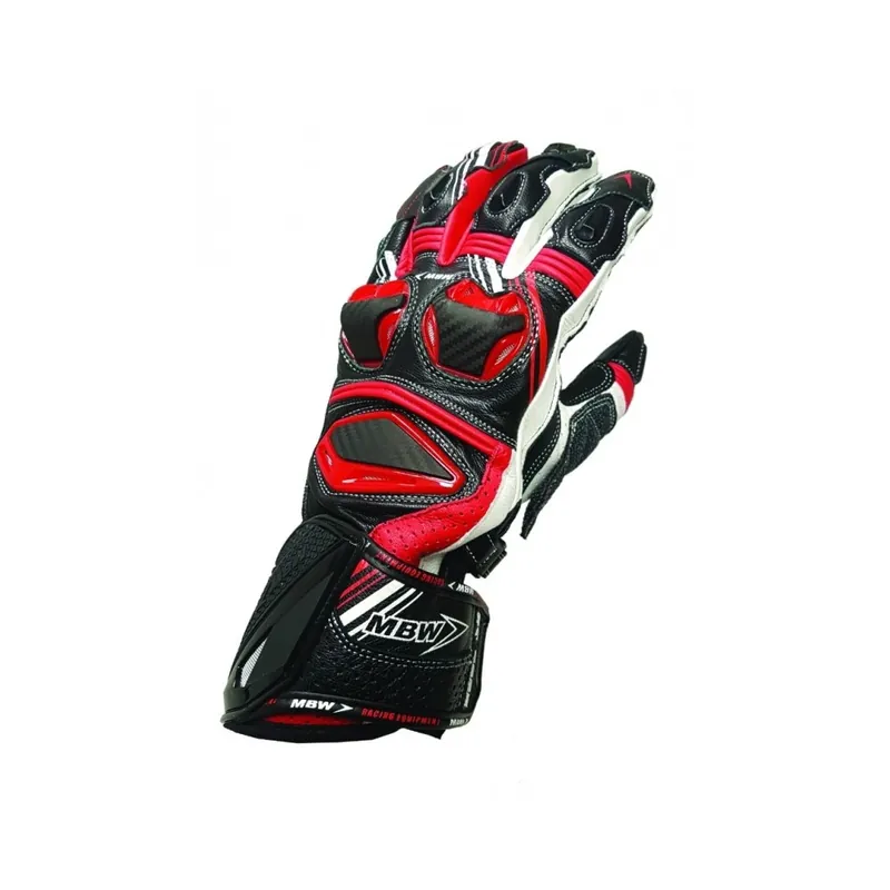 Kožené moto rukavice MBW GT-TECH red | Poslední kus