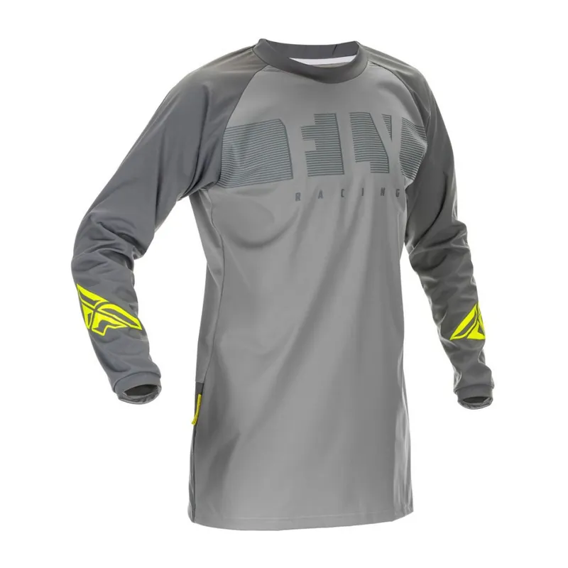 Motokrosový dres WINDPROOF 2022, FLY RACING (šedá/hi-vis) - Rychlé dodání