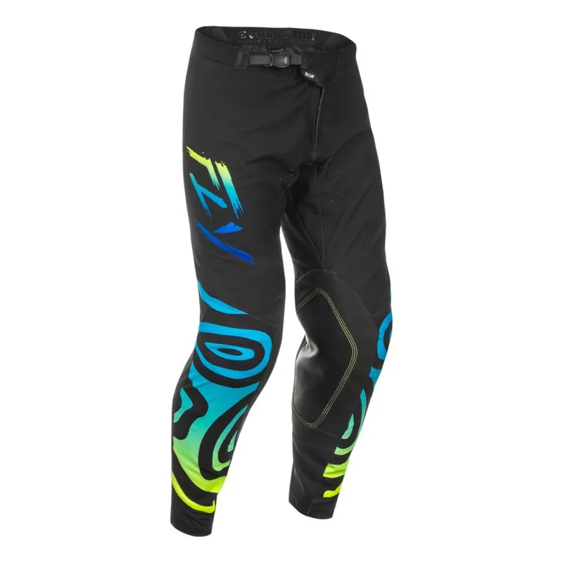 Akce | Motokrosové kalhoty EVOLUTION, FLY RACING - USA 2025 (černá/modrá/hi-vis)