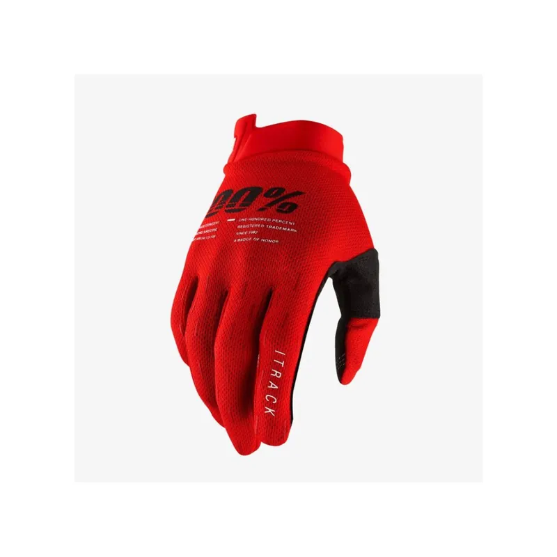 Přímo z výroby - Motokrosové rukavice iTRACK, 100% - USA (červená)