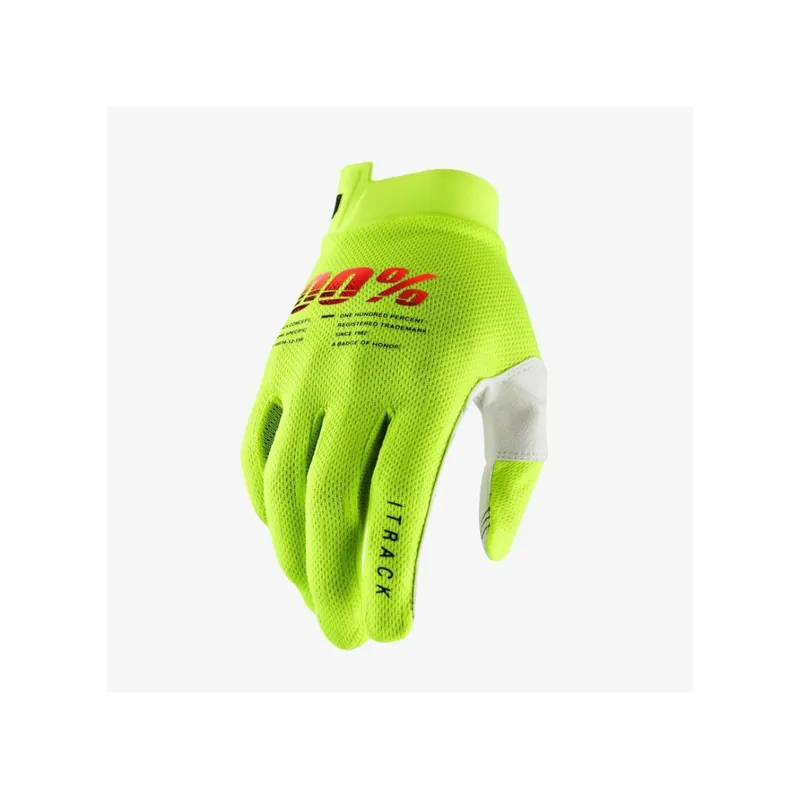 Motokrosové rukavice iTRACK, 100% - USA (fluo zelená) | Lze objednat