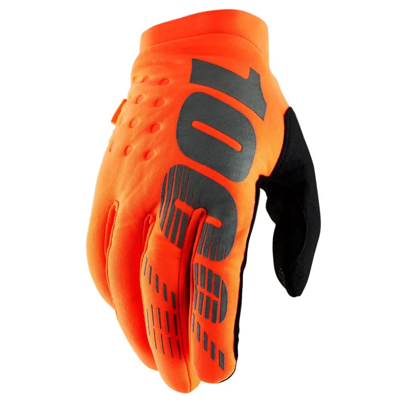 Motokrosové rukavice BRISKER, 100% (fluo oranžová/černá) - Ušetřete více