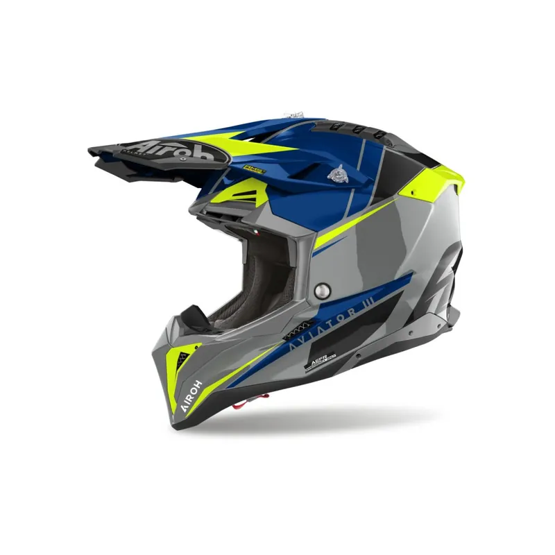 Motokrosová přilba AVIATOR 3 Push, AIROH (modrá) 2025 - Novinka v nabídce