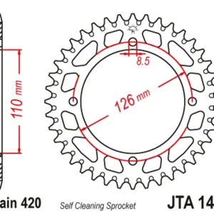 Hliníková řetězová rozeta JT JTA 1465-47BLK 47 zubů, 420 černá | Žádaný produkt