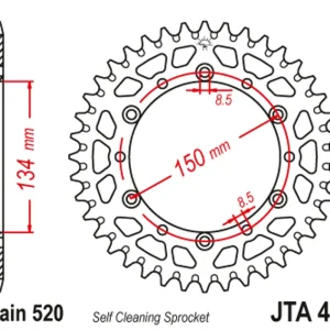 Ušetřete - Hliníková řetězová rozeta JT JTA 460-51BLK 51 zubů, 520 černá