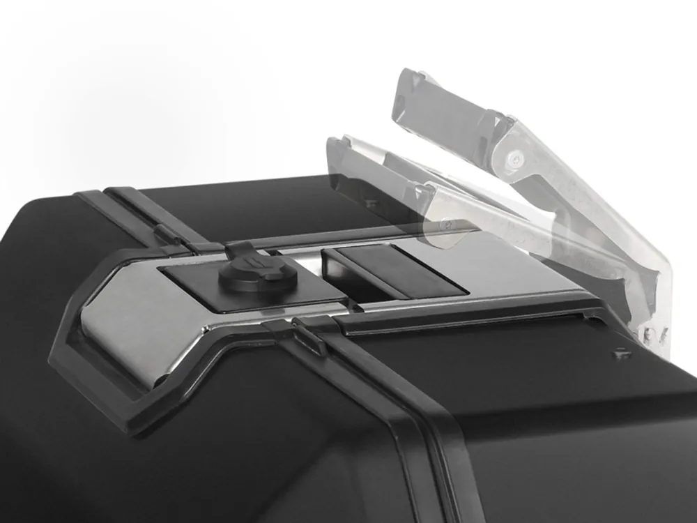 Do vyčerpání zásob - Kompletní sada černých hliníkových kufrů SHAD TERRA BLACK, 37L topcase 36L/47L boční kufry, včetně montážní sady a plotny SHAD MOTO GUZZI V 85 TT