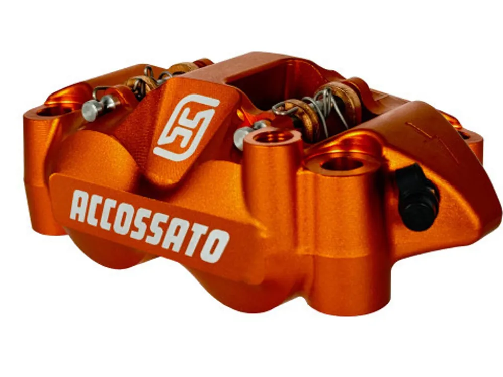 Radiální brzdové třmeny ACCOSSATO PZ004 kovaný monoblok s roztečí 108 mm s hliníkovými pístky | Ušetřete více