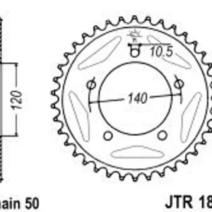 Doprodej - Řetězová rozeta JT JTR 1800-45 45 zubů, 530