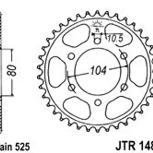 Řetězová rozeta JT JTR 1489-44 44 zubů, 525 - Jen dnes