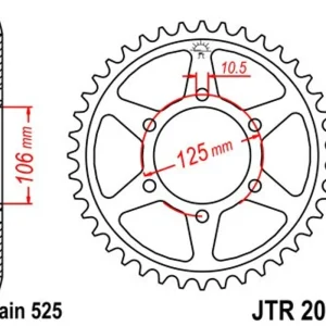 Řetězová rozeta JT JTR 2014-46 46 zubů, 525 | Výhodná nabídka