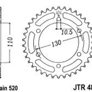 Řetězová rozeta JT JTR 486-46 46 zubů, 520 - Top cena