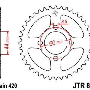 Řetězová rozeta JT JTR 832-48 48 zubů, 420 | Nový produkt