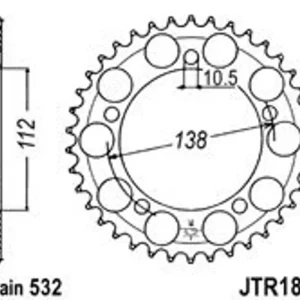 Řetězová rozeta JT JTR 1873-48 48 zubů, 532 | Nově v nabídce