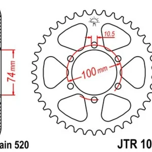 Řetězová rozeta JT JTR 1073-46 46 zubů, 520 | Doporučujeme
