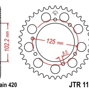 Řetězová rozeta JT JTR 1132-48 48 zubů, 420 - Snížená cena