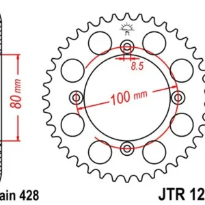 Řetězová rozeta JT JTR 1204-46 46 zubů, 428 | Výhodná koupě