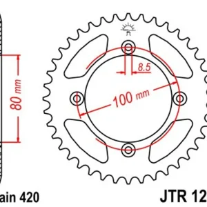 Přímo od výrobce | Řetězová rozeta JT JTR 1214-46 46 zubů, 420