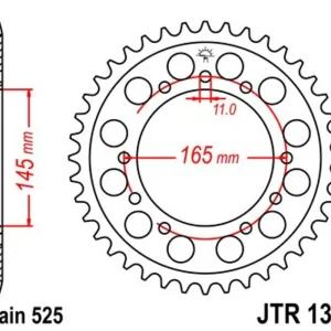 Cenový hit - Řetězová rozeta JT JTR 1311-45 45 zubů, 525