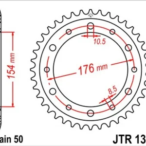 Řetězová rozeta JT JTR 1340-43 43 zubů, 530 - Profesionální kvalita