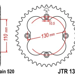Výprodej - Řetězová rozeta JT JTR 1350-38 38 zubů, 520