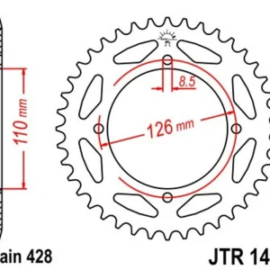 Čerstvá novinka - Řetězová rozeta JT JTR 1466-47 47 zubů, 428