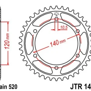 Řetězová rozeta JT JTR 1490-42 42 zubů, 520 | Pořiďte si nyní