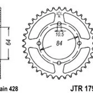 Připraveno k expedici | Řetězová rozeta JT JTR 1796-49 49 zubů, 428