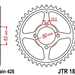 Právě přidáno - Řetězová rozeta JT JTR 1843-54 54 zubů, 428