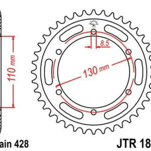 Řetězová rozeta JT JTR 1870-44 44 zubů, 428 | Vysoká kvalita