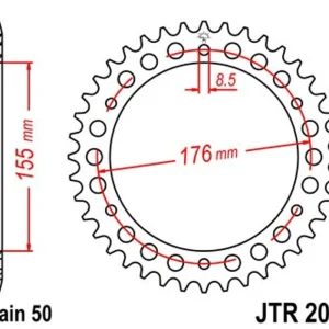 Populární - Řetězová rozeta JT JTR 2011-45 45 zubů, 530