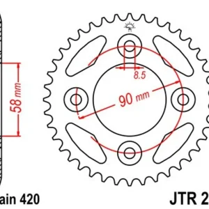 Nejprodávanější - Řetězová rozeta JT JTR 212-35 35 zubů, 420