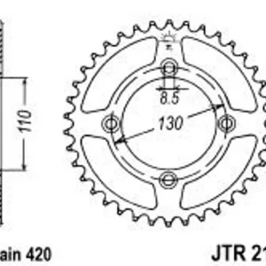 Řetězová rozeta JT JTR 215-49 49 zubů, 420 | Přímo od výrobce