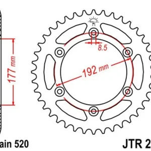 Špičkový produkt - Řetězová rozeta JT JTR 223-53 53 zubů, 520