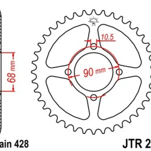 Extra sleva - Řetězová rozeta JT JTR 241-53 53 zubů, 428