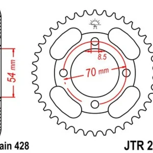 Expresní doručení | Řetězová rozeta JT JTR 263-38 38 zubů, 428