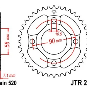 Řetězová rozeta JT JTR 272-31 31 zubů, 520 - Profesionální kvalita