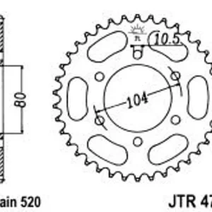 Nejprodávanější - Řetězová rozeta JT JTR 478-43 43 zubů, 520