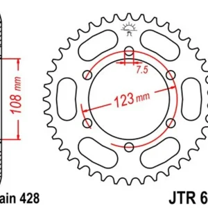 Kvalitní produkt - Řetězová rozeta JT JTR 696-49 49 zubů, 428
