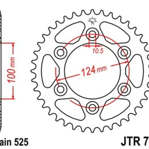 Výprodej - Řetězová rozeta JT JTR 745-38 38 zubů, 525
