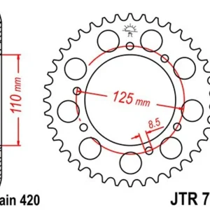 Super cena - Řetězová rozeta JT JTR 799-50 50 zubů, 420