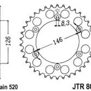 Vrácení zdarma | Řetězová rozeta JT JTR 808-39 39 zubů, 520