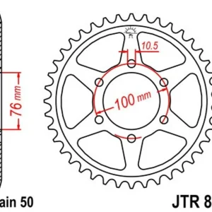 Neváhejte | Řetězová rozeta JT JTR 816-52 52 zubů, 530