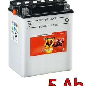 Top produkt | MOTOBATERIE 12V, YB5L-B, 5AH, 65A, BANNER BIKE BULL 120X60X130