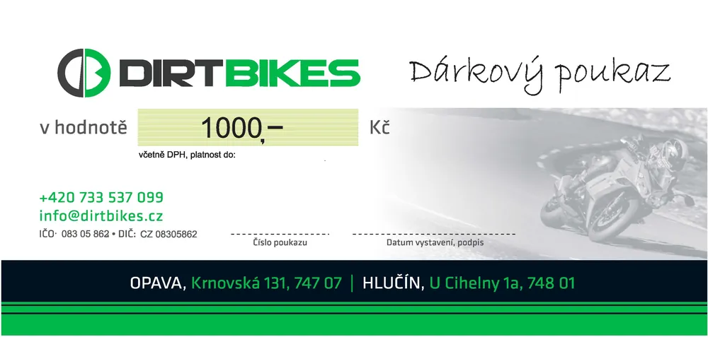 Nyní k dispozici | Dárkový poukaz 1000 Kč