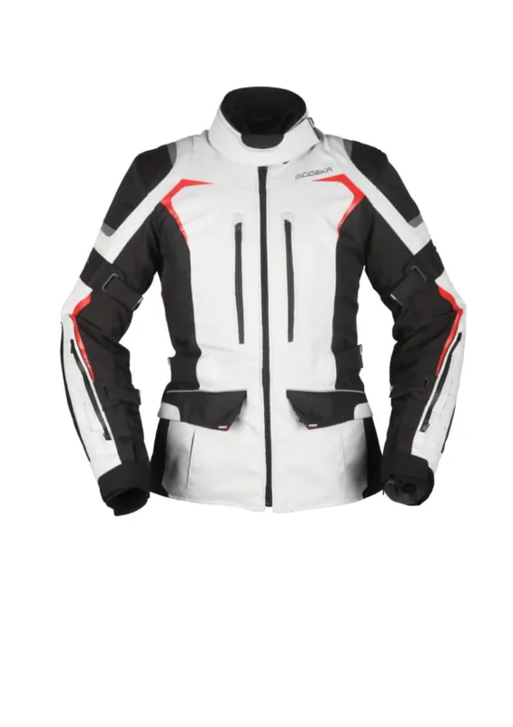 Mezi nejprodávanějšími - MODEKA dámská textilní moto bunda ELAYA bílá