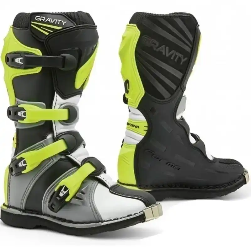 Dětské moto boty FORMA GRAVITY šedo/bílo/neonově žluté | Žádaný produkt