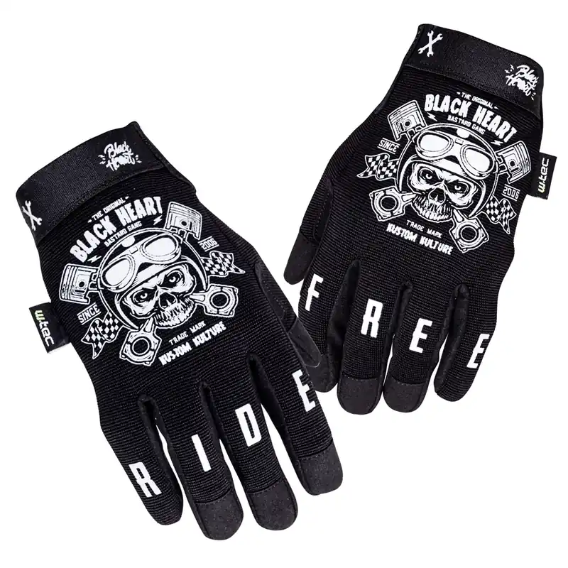 Nejprodávanější - Moto rukavice W-TEC Black Heard piston skull - černá